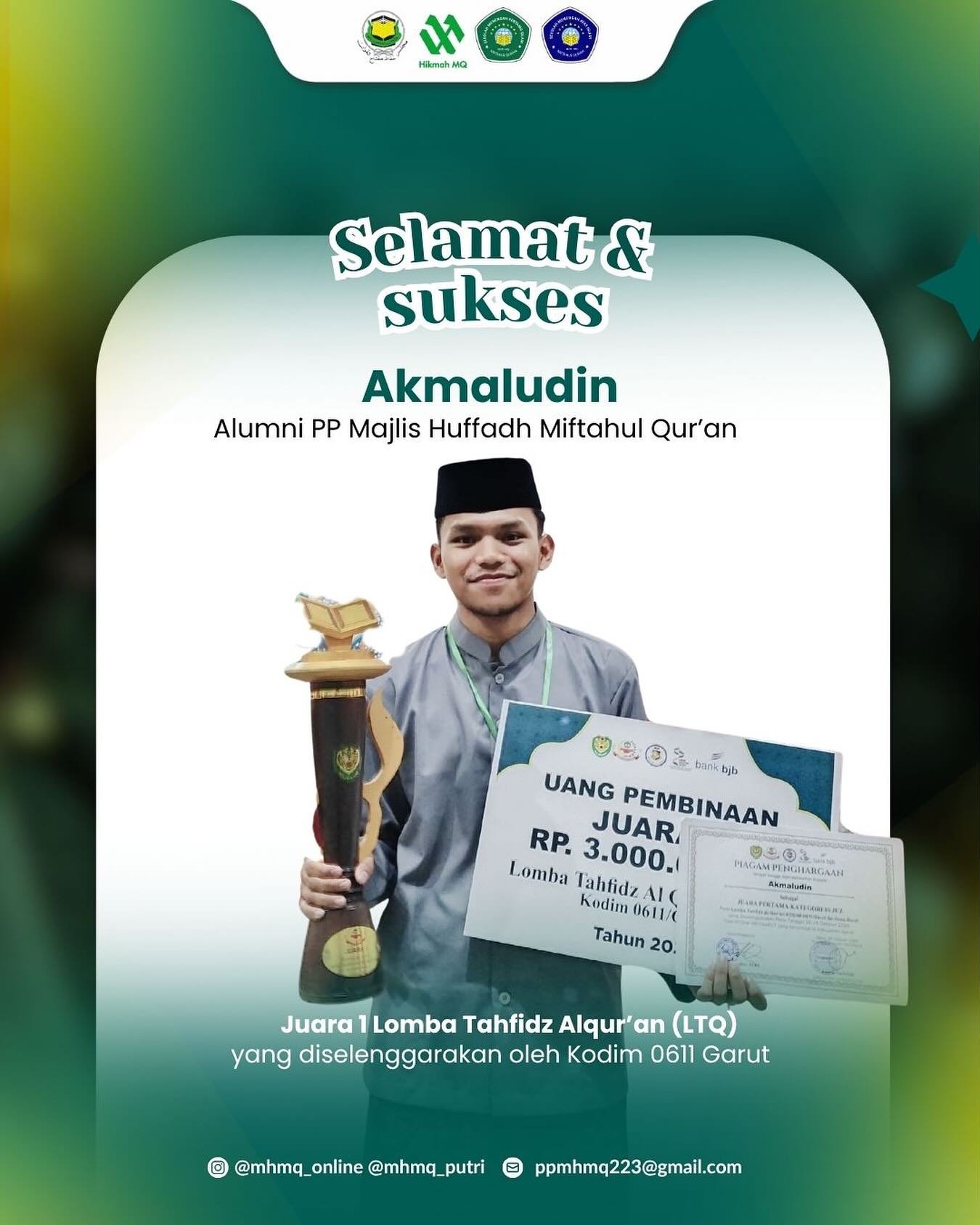 Juara 1 Lomba Tahfidz Alqur'an (LTQ)